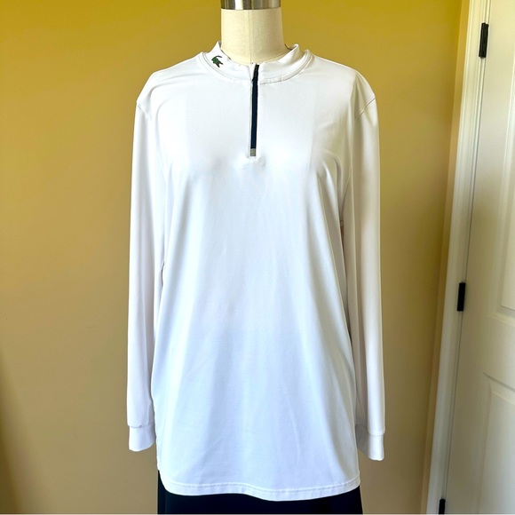 Lacoste Tops - Lacoste Quarter Zip White Pullover Size XXL
